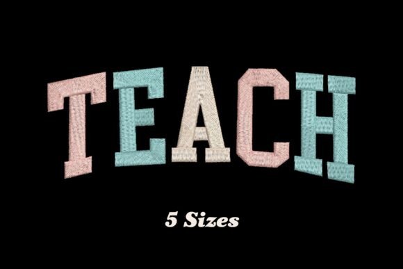 Delightful Teach: A Whimsical Embroidery Design
