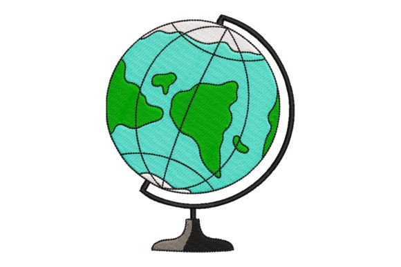 Earth Globe: A Whimsical Embroidery Design for Global Charm