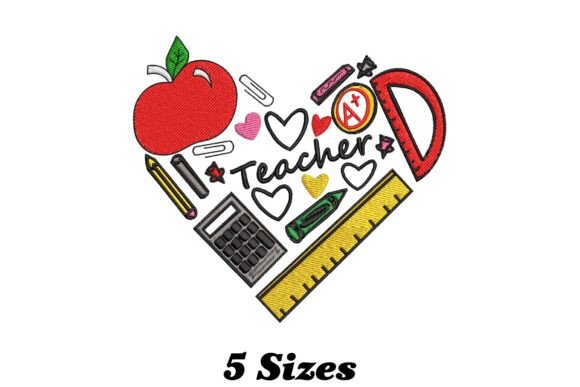 Evaluating the Charming Teacher Heart Embroidery Design