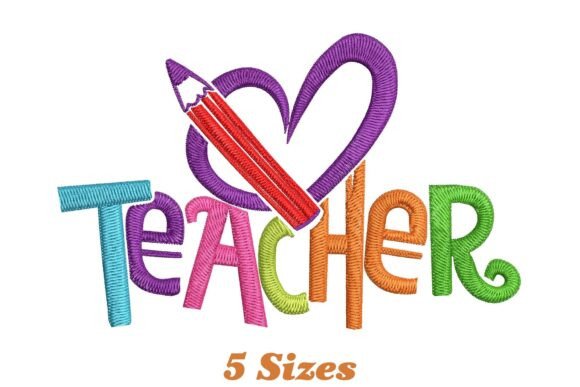 Love Teacher: A Playful Embroidery Design