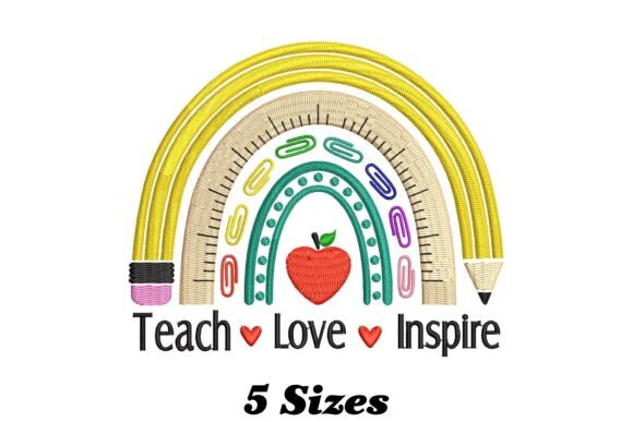 Teach Love Inspire Rainbow Teacher Design