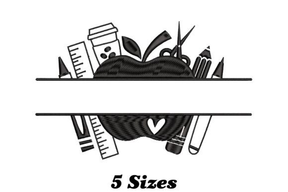 Teacher Split Name Frame: A Whimsical Embroidery Design for Every Creator